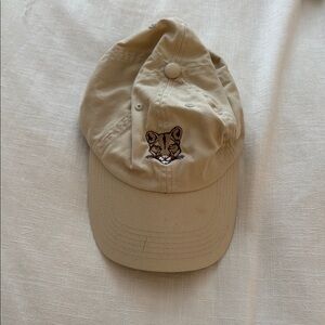 Beige Cap with Embroidered Animal Design